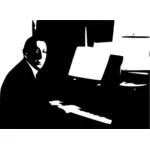 Rachmaninoff playing piano vector image